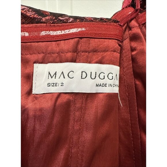 Mac Duggal Size 2 Red 68622 Brocade Off Shoulder Bow Detail Mini Cocktail Dress - Picture 6 of 7